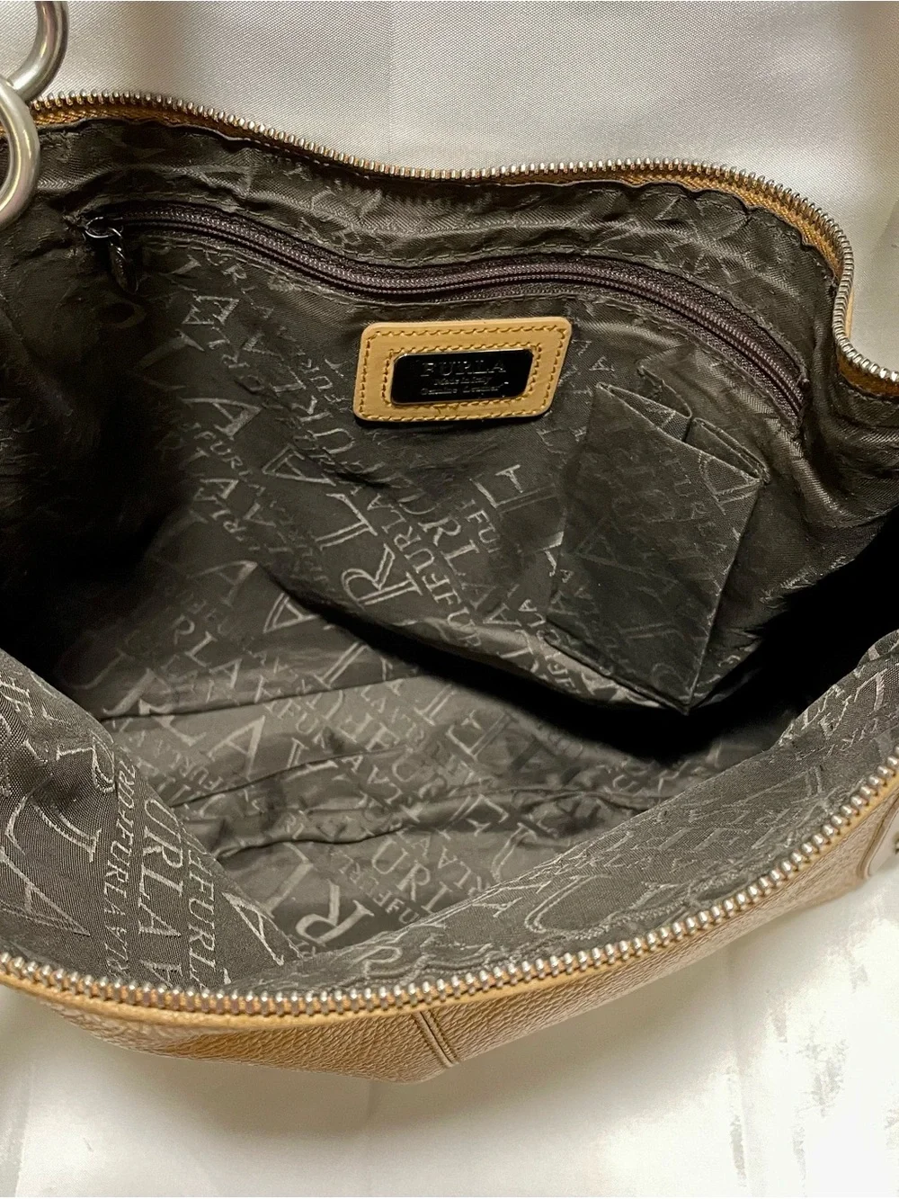 Vintage Furla Studded Leather Hobo Shoulder Bag ✨RARE✨